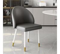 Set di 2 sedie da pranzo in pelle PU con schienale curvo, design senza braccioli, per scrivania, trucco, negoziazione e tempo libero