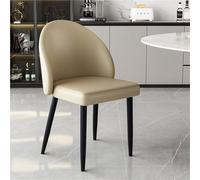 Set di 2 sedie da pranzo in pelle PU con schienale curvo, design senza braccioli, per scrivania, trucco, negoziazione e tempo libero