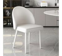 Set di 2 sedie da pranzo in pelle PU con schienale curvo, design senza braccioli, per scrivania, trucco, negoziazione e tempo libero