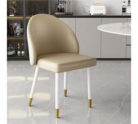 Set di 2 sedie da pranzo in pelle PU con schienale curvo, design senza braccioli, per scrivania, trucco, negoziazione e tempo libero