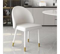 Set di 2 sedie da pranzo in pelle PU con schienale curvo, design senza braccioli, per scrivania, trucco, negoziazione e tempo libero