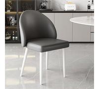 Set di 2 sedie da pranzo in pelle PU con schienale curvo, design senza braccioli, per scrivania, trucco, negoziazione e tempo libero