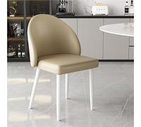 Set di 2 sedie da pranzo in pelle PU con schienale curvo, design senza braccioli, per scrivania, trucco, negoziazione e tempo libero