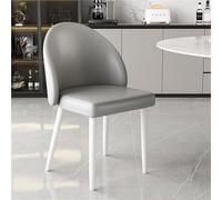 Set di 2 sedie da pranzo in pelle PU con schienale curvo, design senza braccioli, per trucco, negoziazione e tempo libero