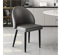 Set di 2 sedie da pranzo in pelle PU con schienale curvo, design senza braccioli, per trucco, negoziazione e tempo libero