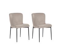 Set di 2 sedie da pranzo in tessuto poliestere con texture a maglia grigio talpa