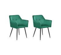 Set di 2 sedie da pranzo in velluto verde Jasmin