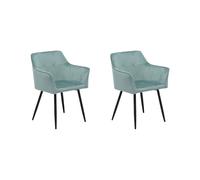 Set di 2 sedie da pranzo in velluto verde menta Jasmin