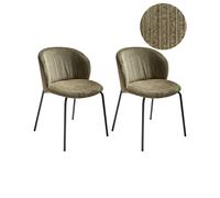 Set di 2 sedie da pranzo in velluto verde oliva Miles