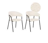 Set di 2 sedie da pranzo MARIPOSA Bianco sporco Bouclé
