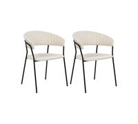 Set di 2 sedie da pranzo MARIPOSA Crema Velluto