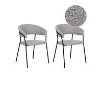 Set di 2 sedie da pranzo MARIPOSA Grigio Bouclé