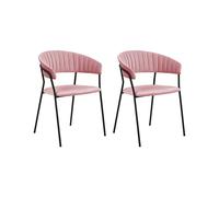 Set di 2 sedie da pranzo MARIPOSA Rosa Velluto