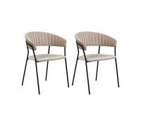 Set di 2 sedie da pranzo MARIPOSA Tortora Velluto