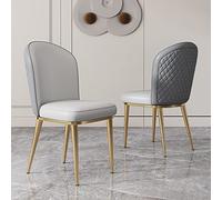 Set di 2 sedie da pranzo moderne, comode sedie imbottite per il tempo libero, con gambe in metallo e schienale curvo, in pelle PU, sedia con accenti di metà secolo per soggiorno