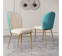 Set di 2 sedie da pranzo moderne, comode sedie imbottite per il tempo libero, con gambe in metallo e schienale curvo, in pelle PU, sedia con accenti di metà secolo per soggiorno