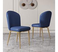 Set di 2 sedie da pranzo moderne, comode sedie imbottite per il tempo libero, con gambe in metallo e schienale curvo, in pelle PU, sedia con accenti di metà secolo per soggiorno