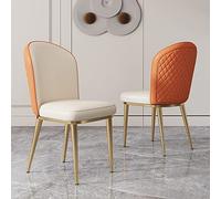 Set di 2 sedie da pranzo moderne con comode sedie imbottite per il tempo libero, con gambe in metallo e schienale curvo metà secolo, sedie senza braccioli, per soggiorno, sedie d'attesa senza