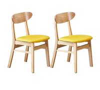 Set di 2 sedie da pranzo moderne con schienale curvo, in legno, per casa colonica e cucina, eleganti sedute per sala da pranzo, soggiorno o ufficio