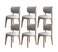 Set di 2 sedie da pranzo moderne e imbottite, ergonomiche, in pelle con schiuma ad alta elasticità, eleganti noce chiaro e grigio chiaro, per sala da pranzo e soggiorno