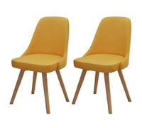 Set di 2 sedie da pranzo moderne ergonomiche gialle girevoli a 360° e imbottite, design elegante, per cucina, soggiorno, camera da letto, ufficio