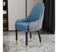 Set di 2 sedie da pranzo moderne metà secolo in ecopelle, imbottite, con braccioli, sedie per il tempo libero, per ristoranti e soggiorno, capacità 181,4 kg (grigio e blu)