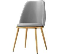 Set di 2 sedie da pranzo moderne, seduta imbottita con gambe in metallo dorato e schienale con cuscino in PU, elegante sedia da trucco per tavolo da trucco e per il tempo libero per il caffè