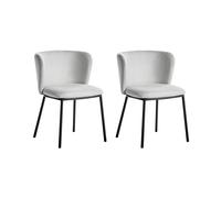 Set di 2 sedie da pranzo moderne Seduta imbottita in tessuto Senza braccioli Sch