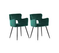 Set di 2 sedie da pranzo SANILAC Verde smeraldo Velluto