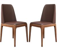 Set di 2 Sedie da Pranzo, Sedie da Cucina, Sedia da Pranzo Imbottita in Pelle Pu con Schienale Alto E Struttura in Legno Massello, Sedie per L'ospitalità Lounge della Collezione Contempor, B