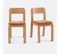 Set di 2 sedie imbottite in rovere massiccio Talet Beige TU