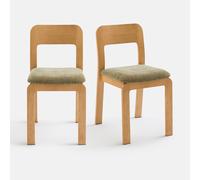 Set di 2 sedie imbottite in rovere massiccio Talet Marrone TU