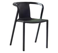 Set di 2 sedie impilabili nere per ristorante, in plastica modellata con braccioli, comode sedie per il tempo libero, capacità massima 119,7 kg