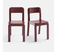 Set di 2 sedie in betulla massiccia tinto, Talet Rosso TU