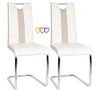 Set di 2 Sedie in Ecopelle per Sala da Pranzo Elegante Moderna Similpelle di Alta qualità con Imbottitura,Staffa di prua, estremamente stabile