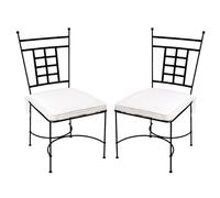 Set di 2 sedie in ferro, stile mediterraneo, realizzate a mano