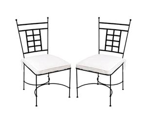 Set di 2 sedie in ferro, stile mediterraneo, realizzate a mano