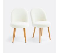 Set di 2 sedie in tessuto bouclette, Inès Beige TU