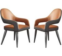 Set di 2 sedie moderne in pelle con gambe in ferro e metallo, eleganti mobili da cucina per casa e ristoranti commerciali, comodi posti a sedere, taglia unica
