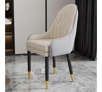 Set di 2 sedie moderne metà secolo in finta pelle, imbottite, sedie laterali da cucina, eleganti poltrone per il tempo libero, per ristorante e soggiorno, capacità 181,4 kg (grigio e beige)