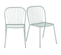 Set di 2 sedie per ristorante in acciaio verde acqua