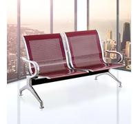 Set di 2 sedie per sala d'attesa nere con braccioli e schienali, eleganti mobili da ufficio per cliniche, banche, aeroporti, soluzione affidabile ed elegante