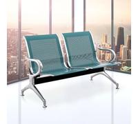 Set di 2 sedie per sala d'attesa nere con braccioli e schienali, eleganti mobili da ufficio per cliniche, banche, aeroporti, soluzione affidabile ed elegante