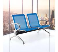 Set di 2 sedie per sala d'attesa nere con braccioli e schienali, eleganti mobili da ufficio per cliniche, banche, aeroporti, soluzione affidabile ed elegante