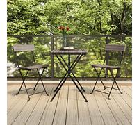 Set di 2 sedie pieghevoli da bistrot in rattan grigio e struttura in acciaio resistente, perfette per esterni, patio, giardino, design salvaspazio