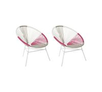 Set di 2 sedie spaghetti bianco beige rosa Acapulco