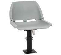 Set di 2 sedili per barca, pieghevole, grigio, 48 x 51 x 41 cm, con base in | Altezza regolabile da 28 a 45,5 cm, schienale pieghevole, maniglia in acciaio inox, per sedili piatti della barca
