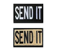 Set di 2 SEND IT toppe tattiche divertenti da motociclista, Compatible con velcro, per zaino, cappello, giacca, gilet, softair, cosplay, paintball, abbigliamento tattico