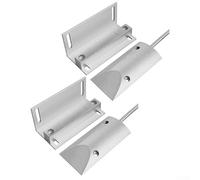 Set di 2 sensori di allarme magnetici cablati per porte del garage, con staffa regolabile, struttura in lega di zinco, per uso industriale e residenziale, 2 set argento (normalmente chiuso)