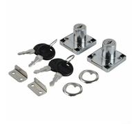 Set di 2 serrature a camma con 4 chiavi abbinate per ufficio, scrivania, credenza, cassetta postale, in acciaio, 40 mm